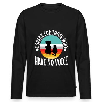 Je parle au nom de ceux qui n’ont pas de voix - T-shirt manches longues Premium bio Homme - noir - Devant - Nico (187cm)
