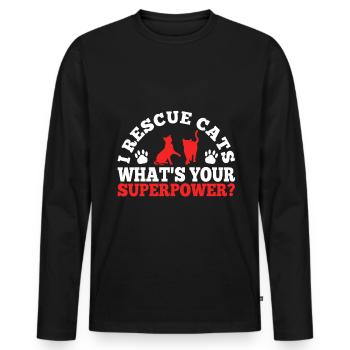 Je sauve les animaux quelle est votre superpuissance - T-shirt manches longues Premium bio Homme - noir - Devant - Nico (187cm)