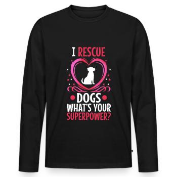 Je sauve les chiens quel est votre super-pouvoir - T-shirt manches longues Premium bio Homme - noir - Devant - Nico (187cm)