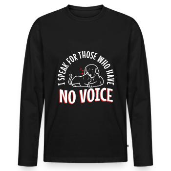 Je parle au nom de ceux qui n’ont pas de voix - T-shirt manches longues Premium bio Homme - noir - Devant - Nico (187cm)