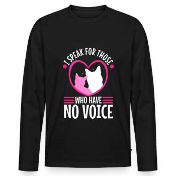 Je parle au nom de ceux qui n’ont pas de voix - T-shirt manches longues Premium bio Homme - noir - Devant - Nico (187cm)