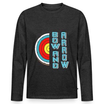 Bow and Arrow - Men's Premium Organic Long Sleeve Shirt - heather anthracite - Front - Nico (187cm)