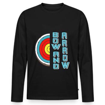 Bow and Arrow - Männer Premium Bio Langarmshirt - Schwarz - Vorne - Nico (187cm)