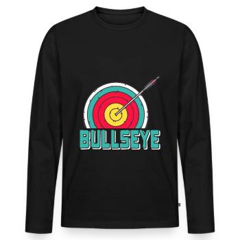 Pull and shoot - Bullseye - Men's Premium Organic Long Sleeve Shirt - black - Front - Nico (187cm)