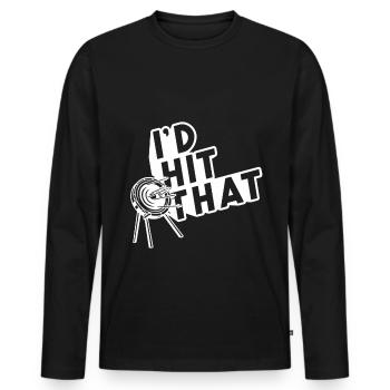Tir à l’arc - Id hit that - T-shirt manches longues Premium bio Homme - noir - Devant - Nico (187cm)