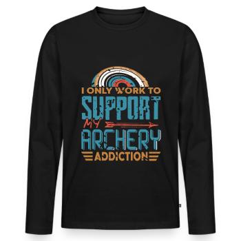 I only work to support my Archery addiction - Men's Premium Organic Long Sleeve Shirt - black - Front - Nico (187cm)