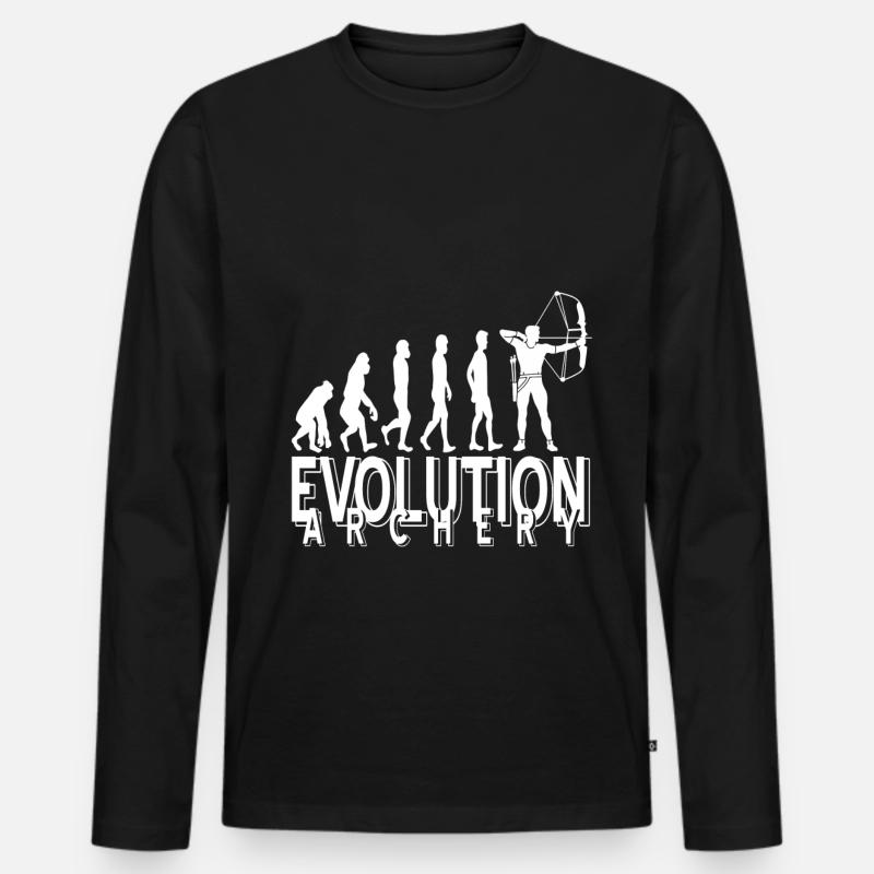 Evolution Archer - Men's Premium Organic Long Sleeve Shirt - black