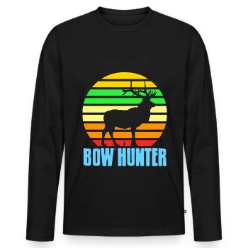 Chasseur à l’arc - T-shirt manches longues Premium bio Homme - noir - Devant - Nico (187cm)