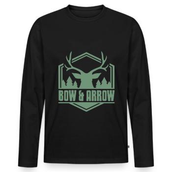 Jagen - Bow and Arrow - Männer Premium Bio Langarmshirt - Schwarz - Vorne - Nico (187cm)