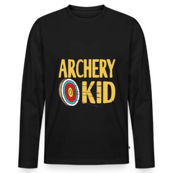 Bogenschütze - Enfant de tir à l’arc - T-shirt manches longues Premium bio Homme - noir - Devant - Nico (187cm)