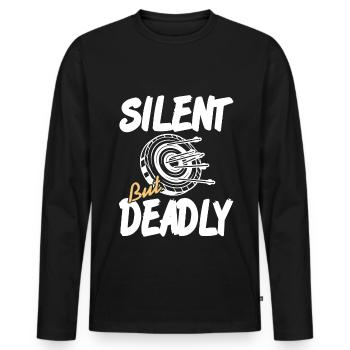 Archer - Silent but Deadly - Men's Premium Organic Long Sleeve Shirt - black - Front - Nico (187cm)