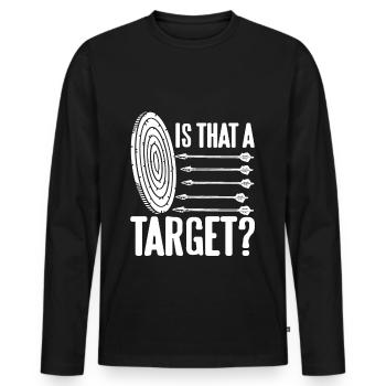 Bogenschütze - Is that a Target? - Männer Premium Bio Langarmshirt - Schwarz - Vorne - Nico (187cm)