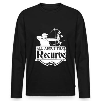 All about that Recurve - Men's Premium Organic Long Sleeve Shirt - black - Front - Nico (187cm)