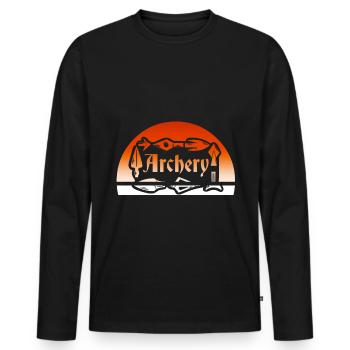 Arc et flèche Archer à l’arc - T-shirt manches longues Premium bio Homme - noir - Devant - Nico (187cm)