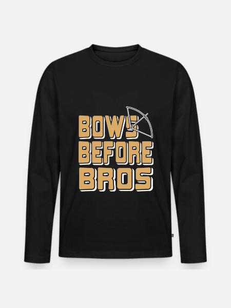 Archer - Bows before Bros - Men's Premium Organic Long Sleeve Shirt - black