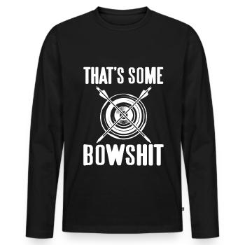 Bogenschießen - Thats some Bowshit - Männer Premium Bio Langarmshirt - Schwarz - Vorne - Nico (187cm)