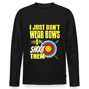 Je ne porte tout simplement pas d’arcs, je les tire - T-shirt manches longues Premium bio Homme - noir - Devant - Nico (187cm)