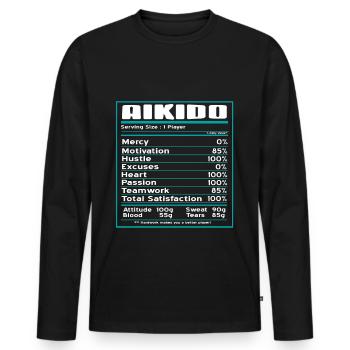 Aikido mercy motivation excuses heart - Männer Premium Bio Langarmshirt - Schwarz - Vorne - Nico (187cm)