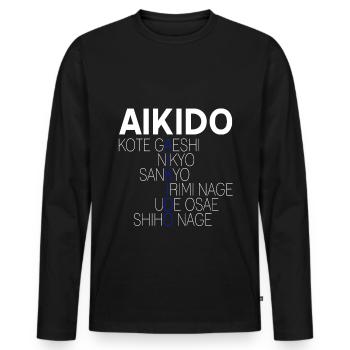 Kote Gaeshi Nikyo sankyo Shiho nage - Männer Premium Bio Langarmshirt - Schwarz - Vorne - Nico (187cm)