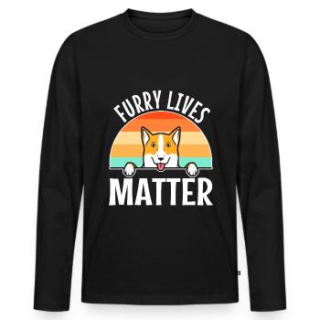 Furry lives matter - Männer Premium Bio Langarmshirt - Schwarz - Vorne - Nico (187cm)