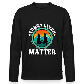 Furry lives matter - Männer Premium Bio Langarmshirt - Schwarz - Vorne - Nico (187cm)