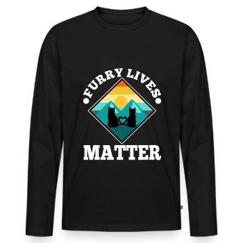 Furry lives matter - Männer Premium Bio Langarmshirt - Schwarz - Vorne - Nico (187cm)