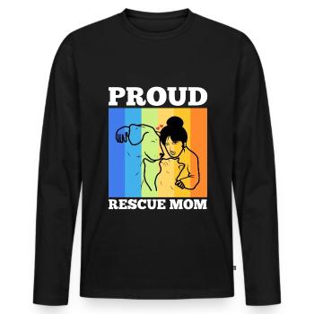 Proud rescue mom - Männer Premium Bio Langarmshirt - Schwarz - Vorne - Nico (187cm)