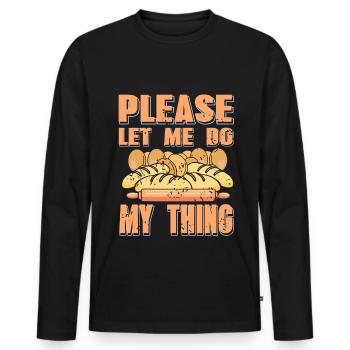 Please let me do my thing - Men's Premium Organic Long Sleeve Shirt - black - Front - Nico (187cm)