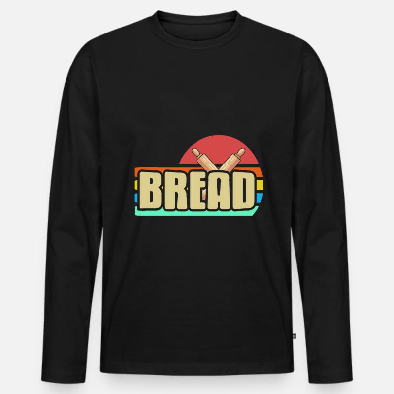 Brot backen - Bread - Männer Premium Bio Langarmshirt - Schwarz