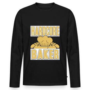 Hardcore Baker - Männer Premium Bio Langarmshirt - Schwarz - Vorne - Nico (187cm)