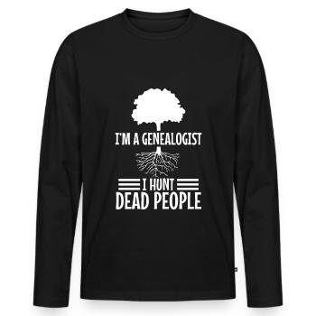 I hunt dead people - Men's Premium Organic Long Sleeve Shirt - black - Front - Nico (187cm)