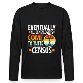 Finalement, tous les généalogistes viennent à leur recensement - T-shirt manches longues Premium bio Homme - noir - Devant - Nico (187cm)