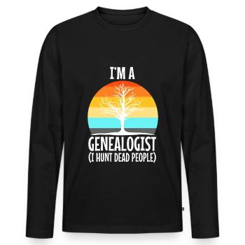 I hunt dead people - Men's Premium Organic Long Sleeve Shirt - black - Front - Nico (187cm)
