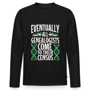 Finalement, tous les généalogistes viennent à leur recensement - T-shirt manches longues Premium bio Homme - noir - Devant - Nico (187cm)