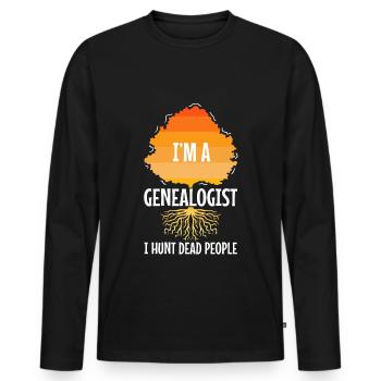I hunt dead people - Men's Premium Organic Long Sleeve Shirt - black - Front - Nico (187cm)