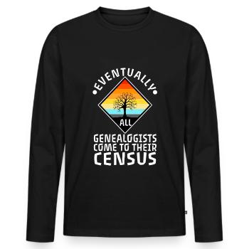 Finalement, tous les généalogistes viennent à leur recensement - T-shirt manches longues Premium bio Homme - noir - Devant - Nico (187cm)