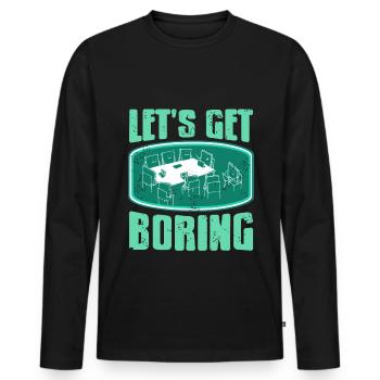 Office - Lets get Boring - Men's Premium Organic Long Sleeve Shirt - black - Front - Nico (187cm)