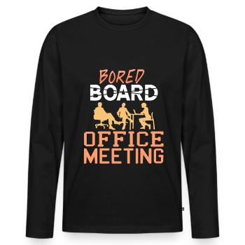Bored Board office meeting - Men's Premium Organic Long Sleeve Shirt - black - Front - Nico (187cm)