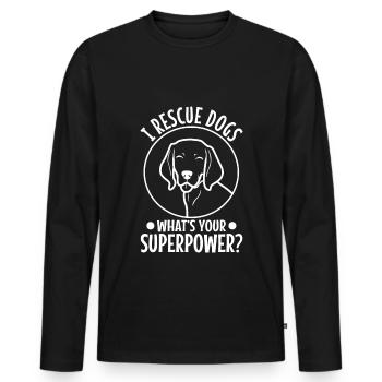 Je sauve les chiens quel est votre super-pouvoir - T-shirt manches longues Premium bio Homme - noir - Devant - Nico (187cm)
