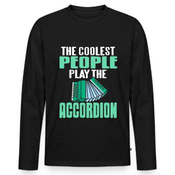 The coolest People play the Accordion - Men's Premium Organic Long Sleeve Shirt - black - Front - Nico (187cm)