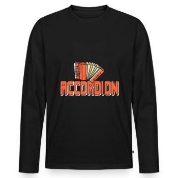 Accordéoniste musique folklorique - T-shirt manches longues Premium bio Homme - noir - Devant - Nico (187cm)