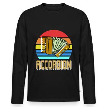Accordéoniste musique folklorique - T-shirt manches longues Premium bio Homme - noir - Devant - Nico (187cm)