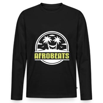 Afrobeats vacances afrique fier - T-shirt manches longues Premium bio Homme - noir - Devant - Nico (187cm)