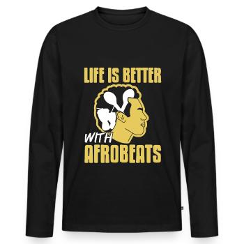 La vie est meilleure avec Afrobeats - T-shirt manches longues Premium bio Homme - noir - Devant - Nico (187cm)