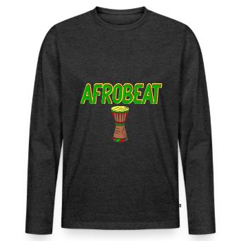 Genre soul de batterie afrobeat - T-shirt manches longues Premium bio Homme - anthracite chiné - Devant - Nico (187cm)