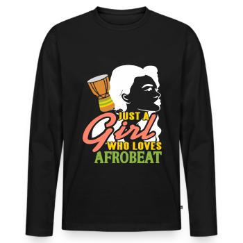 Juste une fille qui aime l’afrobeat - T-shirt manches longues Premium bio Homme - noir - Devant - Nico (187cm)