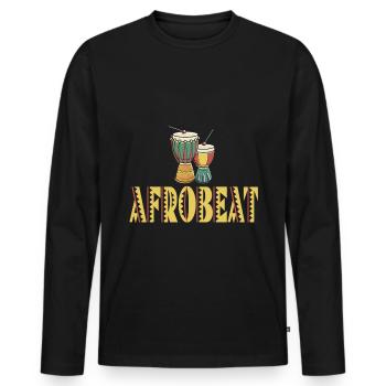 Genre soul de batterie afrobeat - T-shirt manches longues Premium bio Homme - noir - Devant - Nico (187cm)