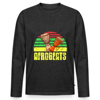 Genre soul de batterie afrobeat - T-shirt manches longues Premium bio Homme - anthracite chiné - Devant - Nico (187cm)