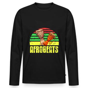 Genre soul de batterie afrobeat - T-shirt manches longues Premium bio Homme - noir - Devant - Nico (187cm)
