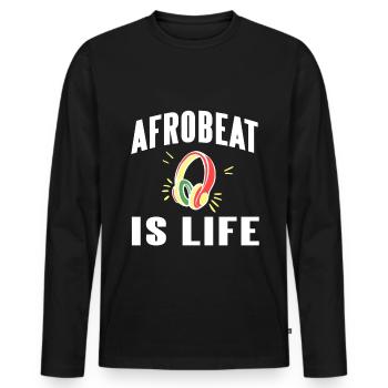 Arobeat is life - Men's Premium Organic Long Sleeve Shirt - black - Front - Nico (187cm)